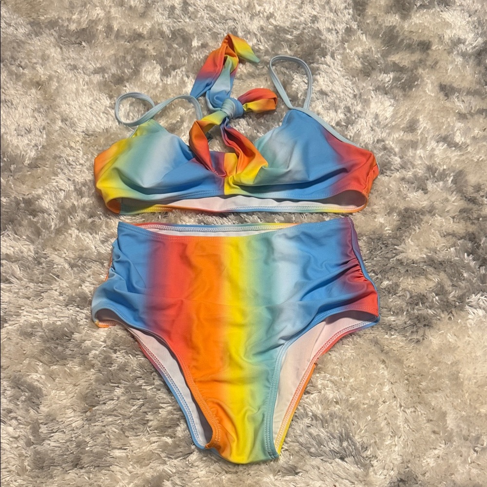 Vibrant Rainbow Bikini Set